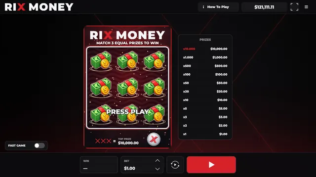 Rix Money: Table