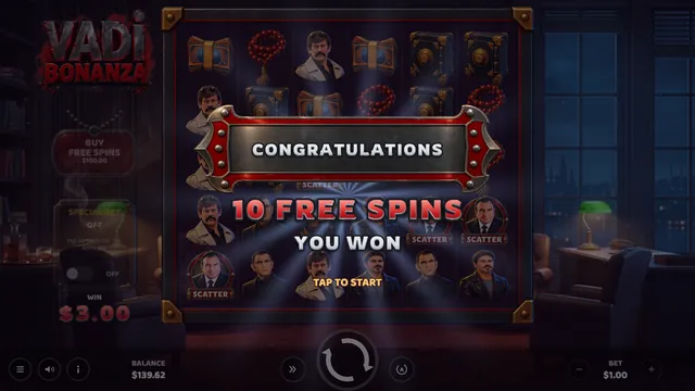 Vadi Bonanza: Giros gratis otorgados