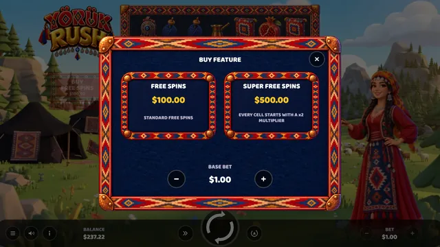 Yörük Rush: Menu de compra
